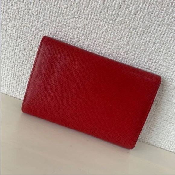 Yves Saint Laurent Red Leather Wallet with Gold Details - Picture 9 of 11